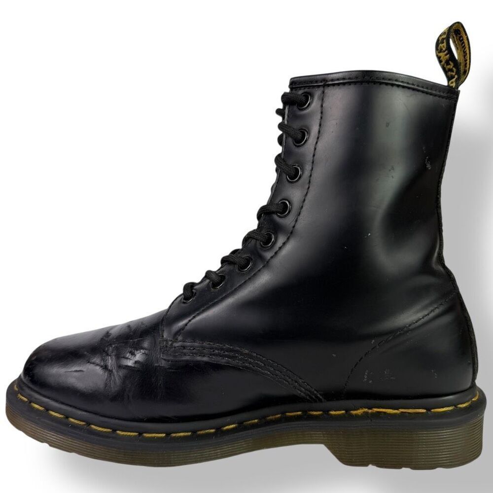 Dr. Martens Doc 1460 Smooth Black Leather Lace Up 8 Eye Boots Women’s 39 / 8 - Picture 4 of 12
